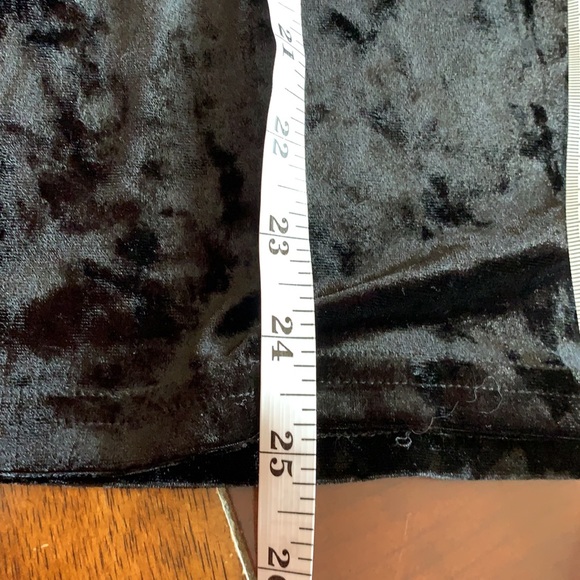 Liquid by Sioni Black Velvet Top with Lace Up Arms Detail Small - Picture 9 of 9